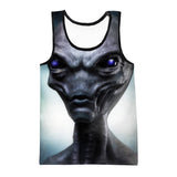 Scary Gray Alien Tank Top