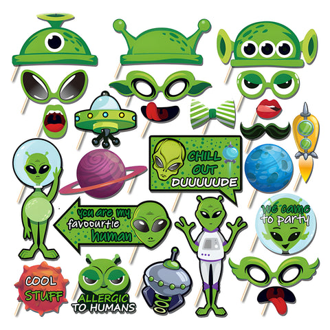 Alien Birthday Cupcake Toppers