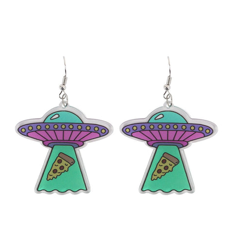 Alien UFO Drop Earrings