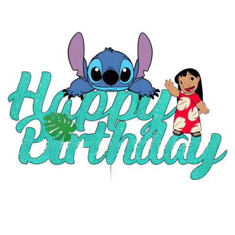 Happy Lilo And Stitch Cake Topper