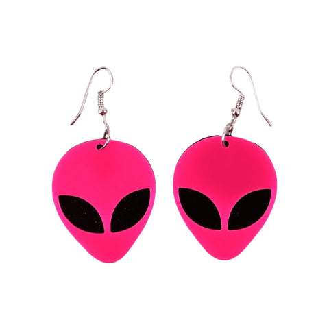 Pink Alien Earrings