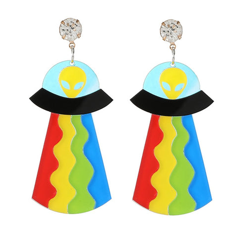 Rainbow UFO Earrings