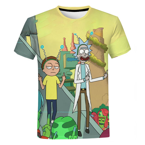 Rick And Morty Middle Finger T-Shirt