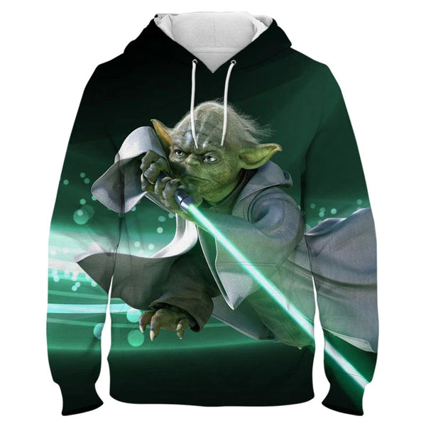 I Am Yoda Unisex Premium Front & Back Printed Hoodie by popular Tako Fuku Octopus Clothing Star Wars Yoda Inspired