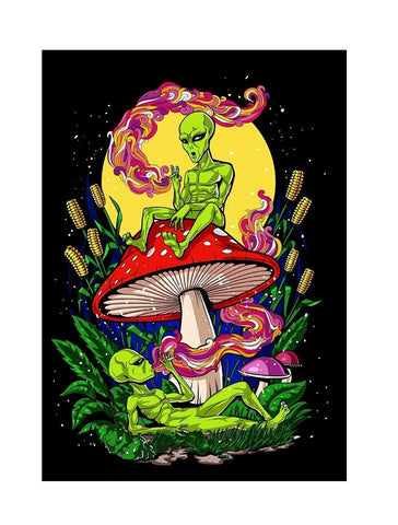 Alien Magic Mushroom Poster