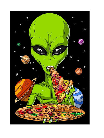 Alien Pizza Poster
