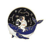 Astronaut And Whale Pin