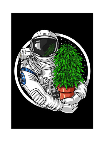 Astronaut Weed Poster
