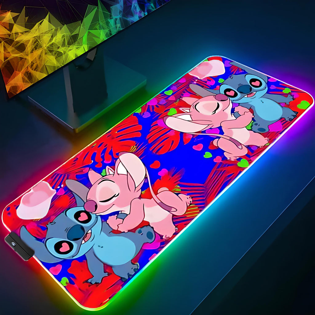 Cute Stitch And Angel Mouse Pad | Alien Shopping