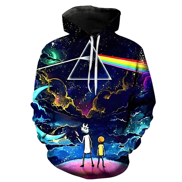 Rick And Morty Pink Floyd Hoodie Alien Shopping