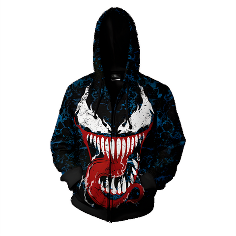 Venom Logo Zip Up Hoodie